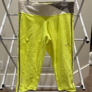 Nike Dri-Fit Yellow Capri Leggings XS